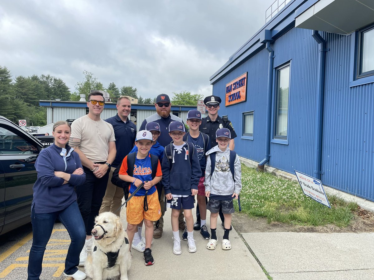 Thank you <a href="/SROHart11/">SRO Hart</a> and Walpole Police for a special ride to school this morning for some of our students.