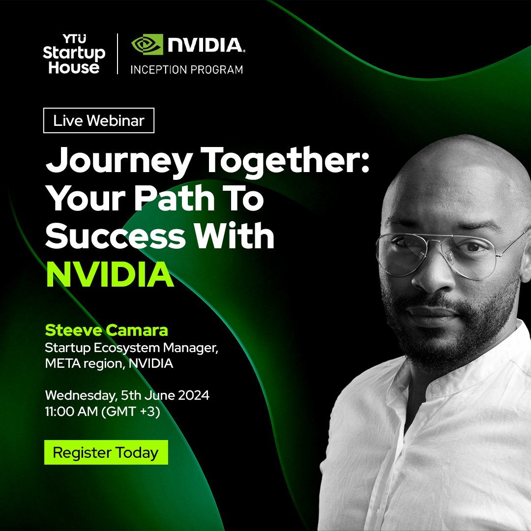 We are excited to invite you to a special webinar with NVIDIA, on “June 5th, 2024”. This event aims to provide you with valuable insights into the NVIDIA Inception program and how it can benefit your startup. During the webinar, you will have the opportunity to:   - Gain an