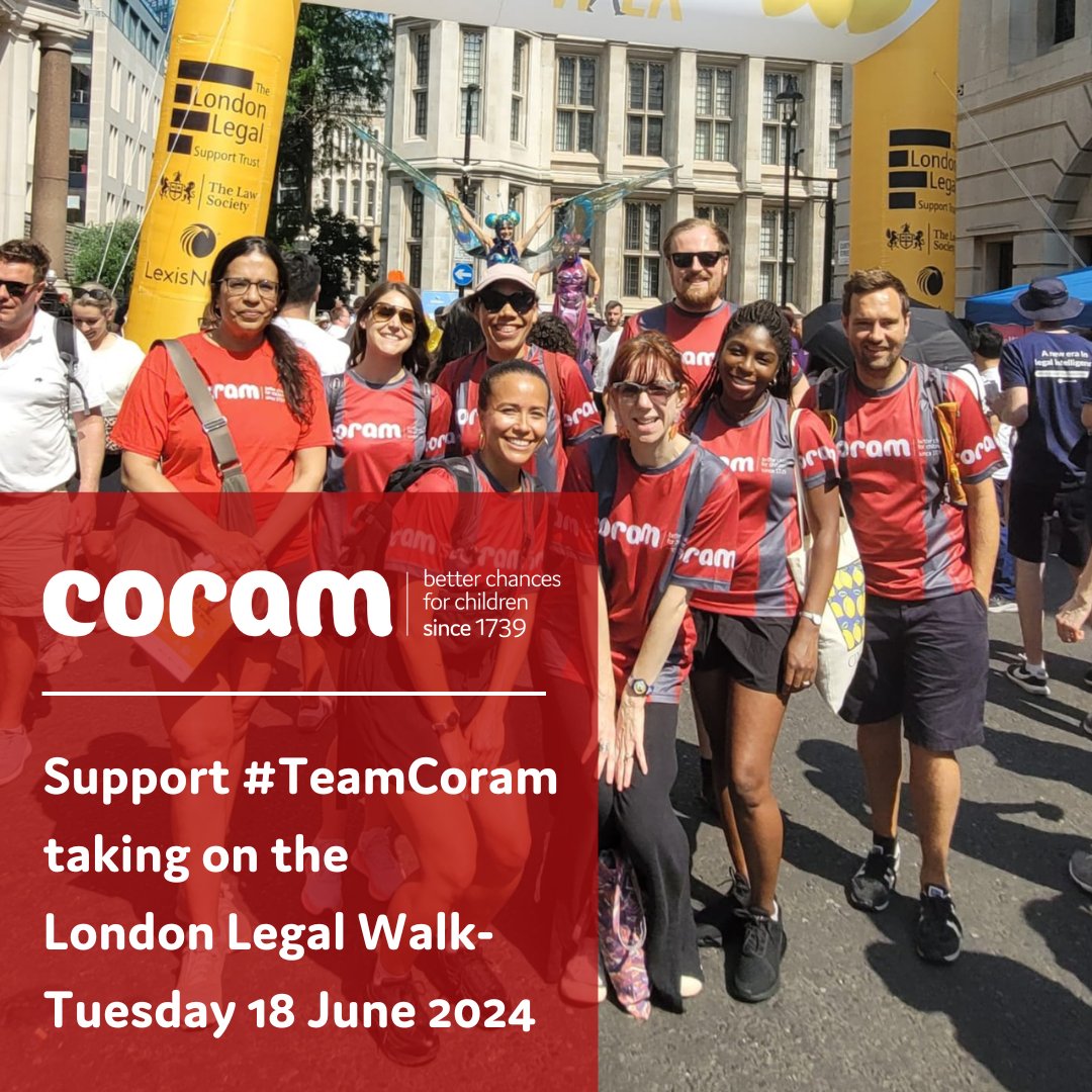 On Tuesday 18 June, Coram Children's Legal Centre and @CoramVoice take on the London #LegalWalk to fund frontline free legal advice agencies, which include @CCLCUK. If you would like to support their efforts you can donate here: londonlegalsupporttrust.enthuse.com/pf/coram-clc-2… @londonlegal #WeAreCoram