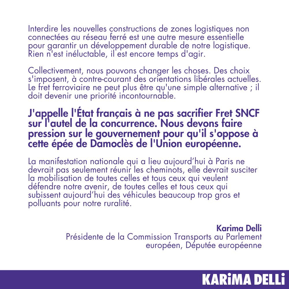 Aux côtés des syndicats de Fret SNCF, pour dire non à la liquidation de notre entreprise nationale. ⬇️ Mon communiqué ⬇️