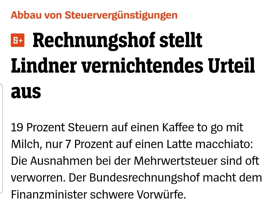 Der Bundesrechnungshof fällt ein vernichtendes Urteil über den @FDP-Finanzminister @C_Lindner. Er verschleppt absichtlich die geplante MwSt-Reform, verweigert Zusammenarbeit und hält Ergebnisse vor dem Bundestag geheim.