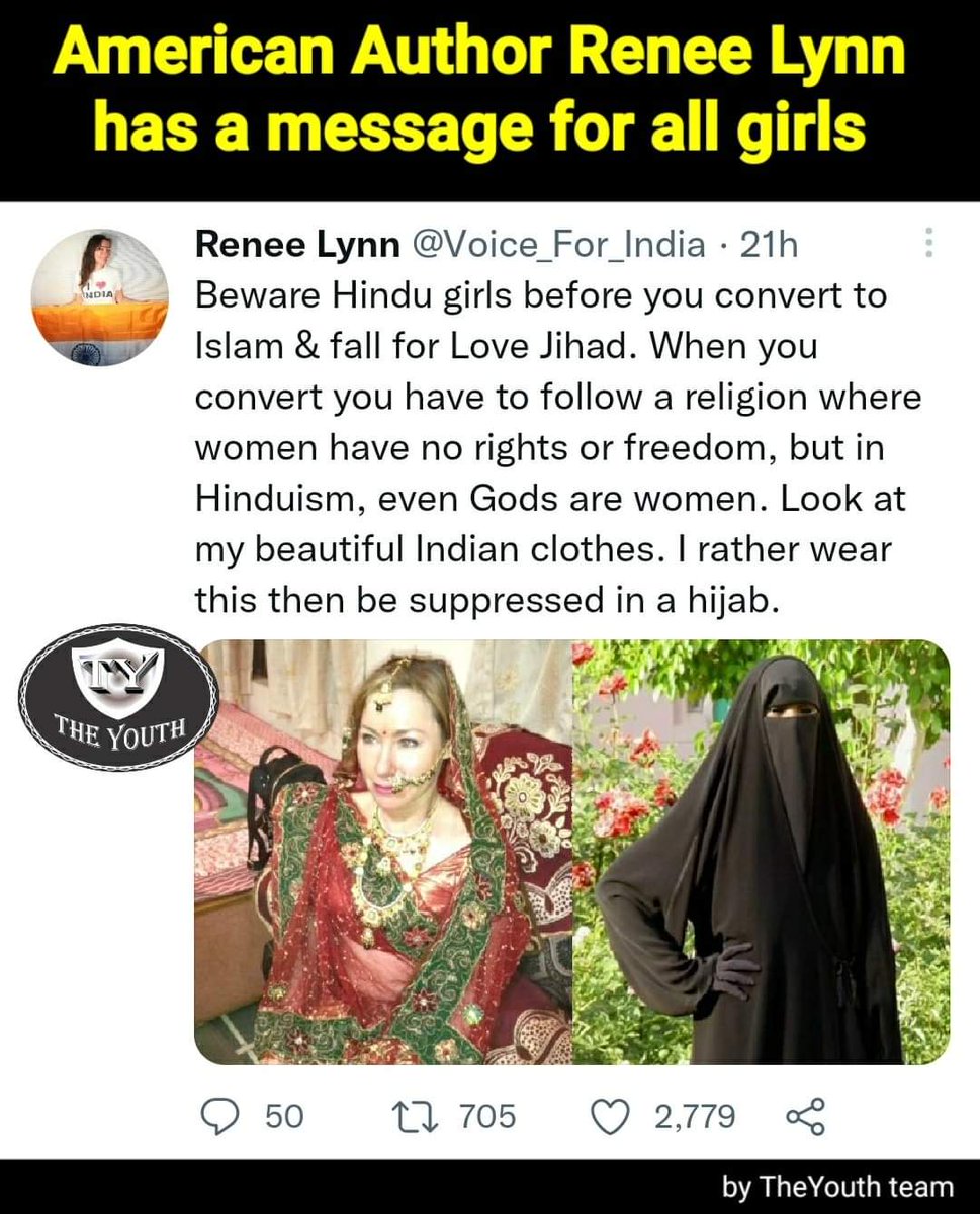 Beware Hindu girls, love Jihad is real. Love your Hinduism because women are treated as gods, whereas in Islam, freedoms are limited but suitcases are in abundance.