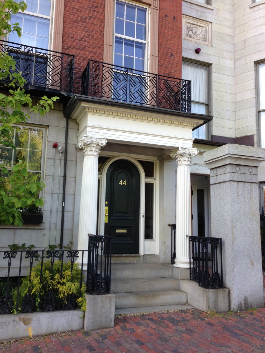 The balcony at 44 Beacon Street where Colonel Robert Gould Shaw's family stood during the parade march through the streets of Boston of the 54th Massachusetts Regiment #OTD 161 years ago, May 28, 1863. #Boston #BostonHistory #Glory #CivilWar