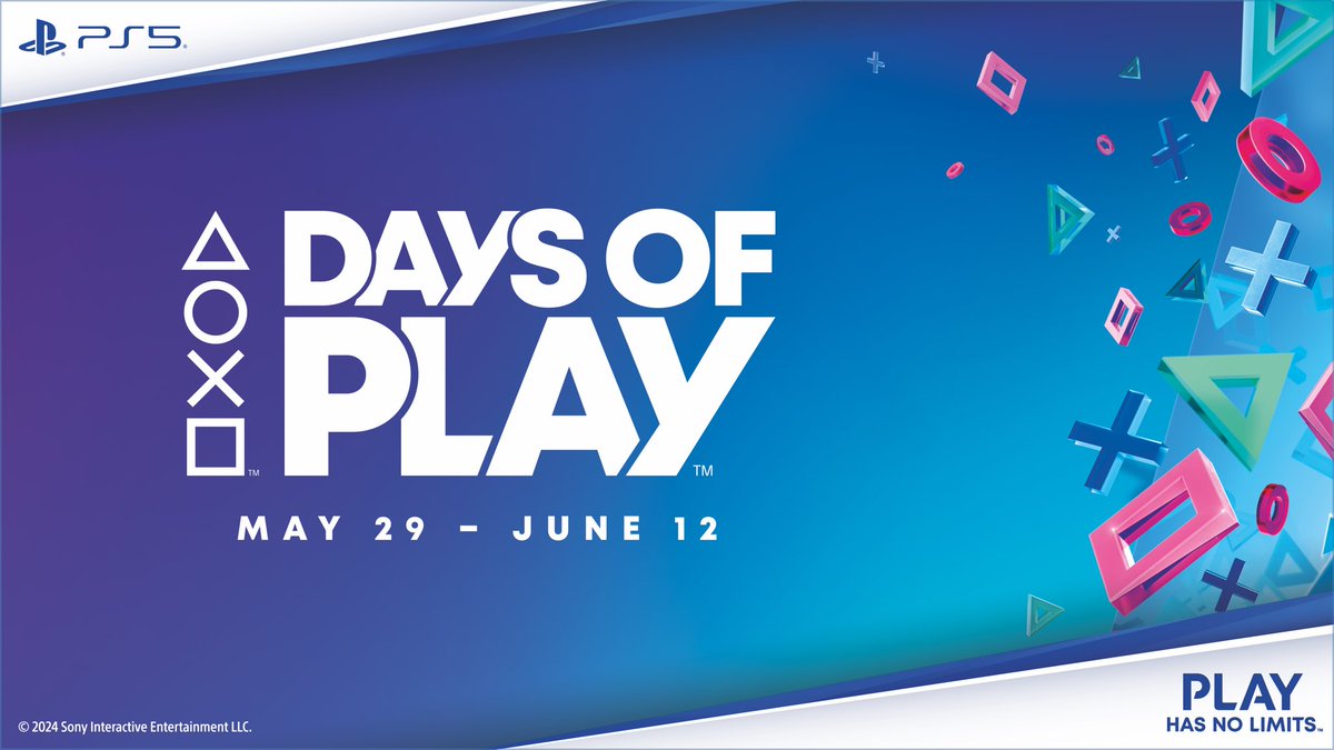 To celebrate Days of Play 2024 I’m teaming up with @PlayStationCA to do a sponsored giveaway!

I’ll be giving away three 12 Month PlayStation Plus Premium vouchers codes on the channel.

Details soon! #ad #PlayStationPlaymaker #DaysofPlay