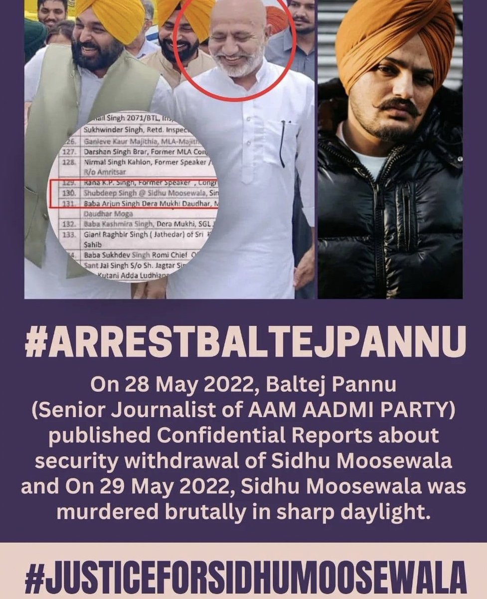 pragatisingh295's tweet photo. #AAP_Conspirated_assesination
#JusticeForSidhuMooseWala 
Why govt not taking any action against baltej pannu??

Why @BhagwantMann still silent moosewala security withdrawal information?? https://t.co/CQECbFwIeE