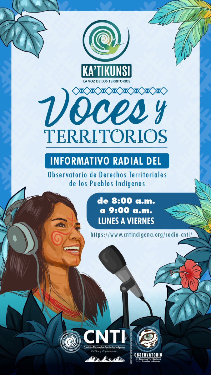 #KATIKUNSI ¡Ka’tikunsi en vivo!📻🌿 🗣️| Acompáñanos en “Voces y territorios” a nuestra transmisión sobre la situación actual de los pueblos indígenas del país 🏔️🇨🇴 Click para unirte a la transmisión en vivo: 👉🏽 cntindigena.org/radio-cnti/ ¡Ka’tikunsi, la voz de los territorios!