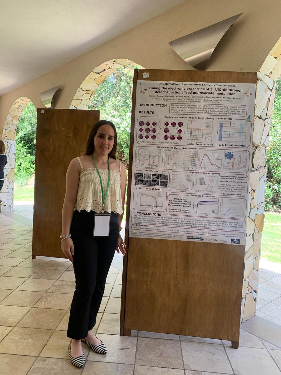 Isabel Abánades Lázaro (@isabanadeslaza1) on Twitter photo Super proud of <a href="/carmenromar99/">Carmen Rosales Martínez</a> presenting her just submitted results based on tuning the electronic properties of Zr MOFs through multivariate modulation at ICSSummerSchool2024!! 🎊🎊 Congrats Carmen for such a hard and productive work during the first year of your PhD! #proudPI Super proud of <a href="/carmenromar99/">Carmen Rosales Martínez</a> presenting her just submitted results based on tuning the electronic properties of Zr MOFs through multivariate modulation at ICSSummerSchool2024!! 🎊🎊 Congrats Carmen for such a hard and productive work during the first year of your PhD! #proudPI