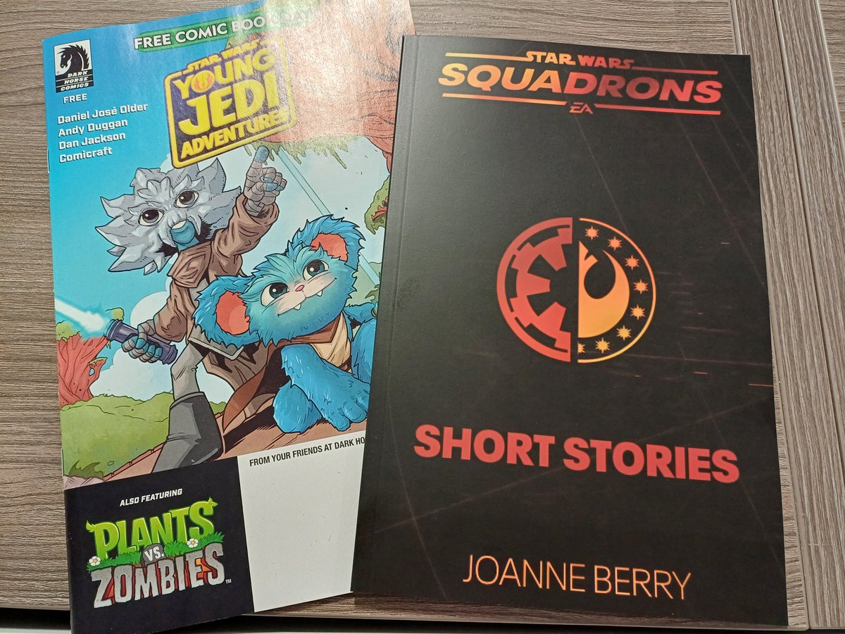 Today's pick up's!!!!

FCBD - Young Jedi Adventures by @djolder - at last - was tricky to pickup in the UK

And

@starwars Squadrons - the Short Stories by Joanne Berry

A custom made book of the tie in stories for the game!

#nubsnation #starwarssquadrons