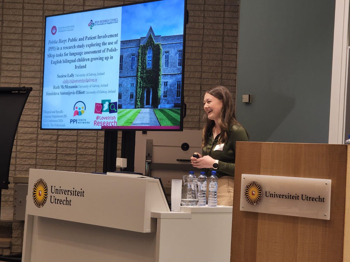 Had the pleasure of presenting some of my PhD study on Public and Patient Involvement (PPI) in #multilingual research at Bi-SLI 2024. Thank you to @stashaantonije1 and @ruth_menamin for their continuous support! @PPI_Galway @GalwayCMNHS @IrishResearch #LoveIrishResearch