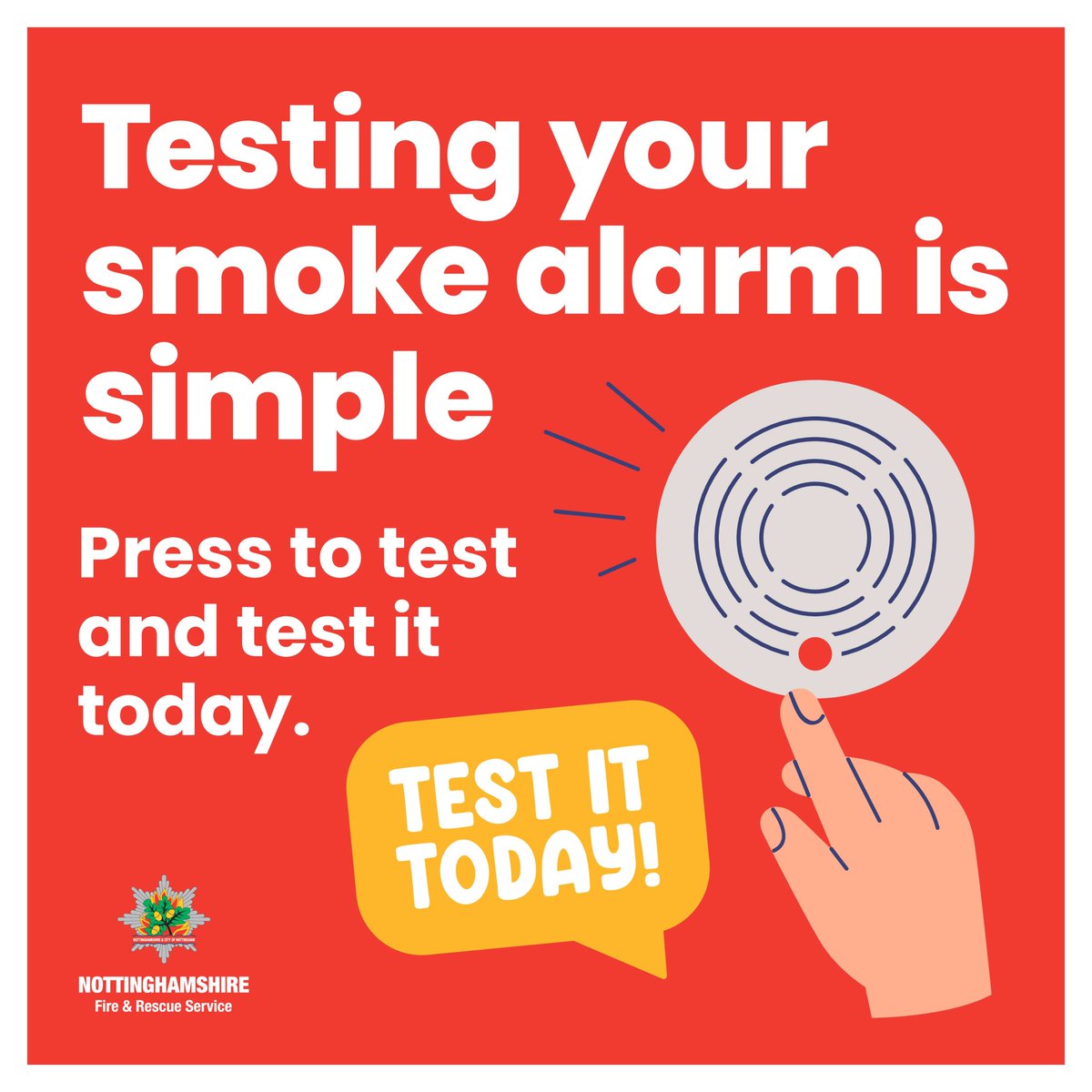 First up, best dressed, smoke alarm tested 🫡 (you'd have tested it yesterday if you had signed up to our reminder service). Sign up below, it's not too late 👇 notts-fire.gov.uk/press-to-test