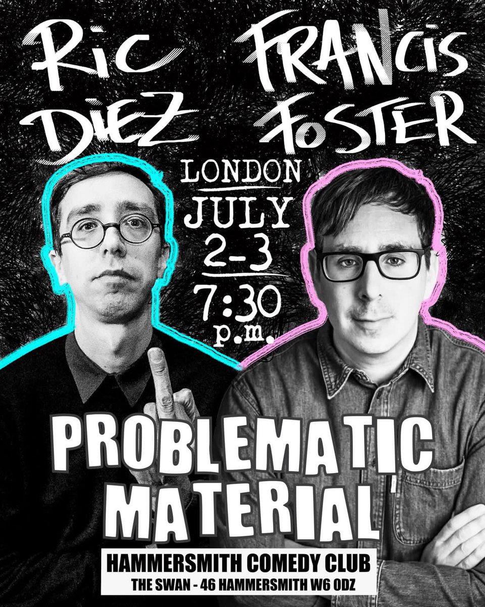 I’m doing two shows with @sadmanric on the 2nd and 3rd of July at Hammersmith Comedy Club. Join us! Link below👇