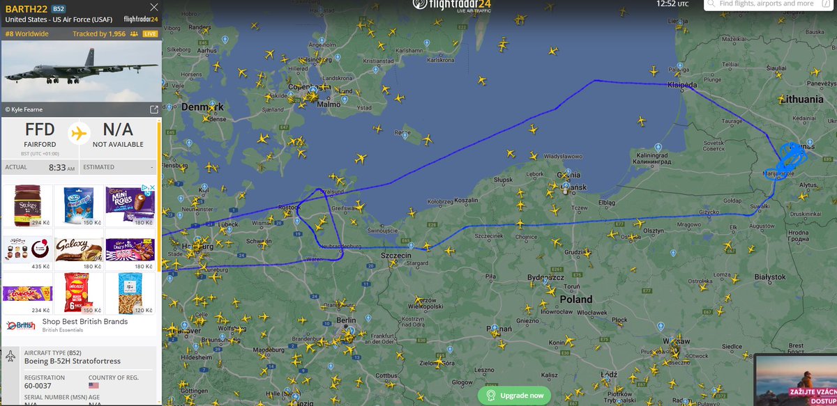 🚨🚨🚨🚨🚨🚨🚨🚨🚨🚨🚨🚨🚨🚨🚨🚨No Fucking way did a United States Airforce B-52 Bomber just take off from the UK just to draw a cock and balls ejaculating around Russia's Kaliningrad LOLOLOLOLOLOLOL  

 I CANT EVEN.... ABSOLUTE FUCKING LEGENDS

#NAFO