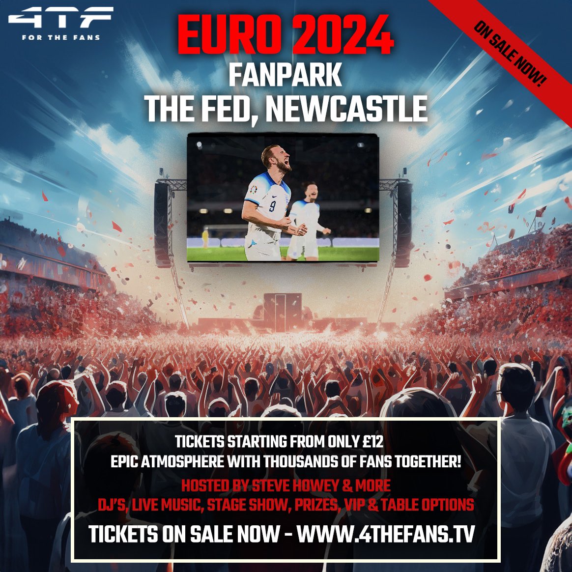 Time to start making plans for the Euros!!🦁🦁🦁 #EURO2024 Book your Fanpark place at The Fed for EVERY England game with a #NUFC LEGEND hosting each event! ⬛️⬜️⬛️⬜️ #Ad Tickets on sale NOW at 4thefans.tv/organiser/newc…