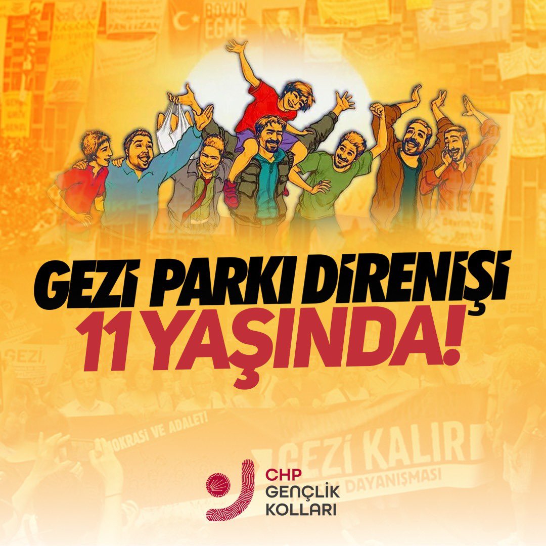 Gezi Parkı direnişi 11 yaşında! Sonsuz bir dayanışma ve direnç ruhuyla oradaydık. Özgürlük ve adalet mücadelemiz bugün de sürüyor. Hayatını kaybedenlere ve tüm Gezi tutsaklarına selam olsun.