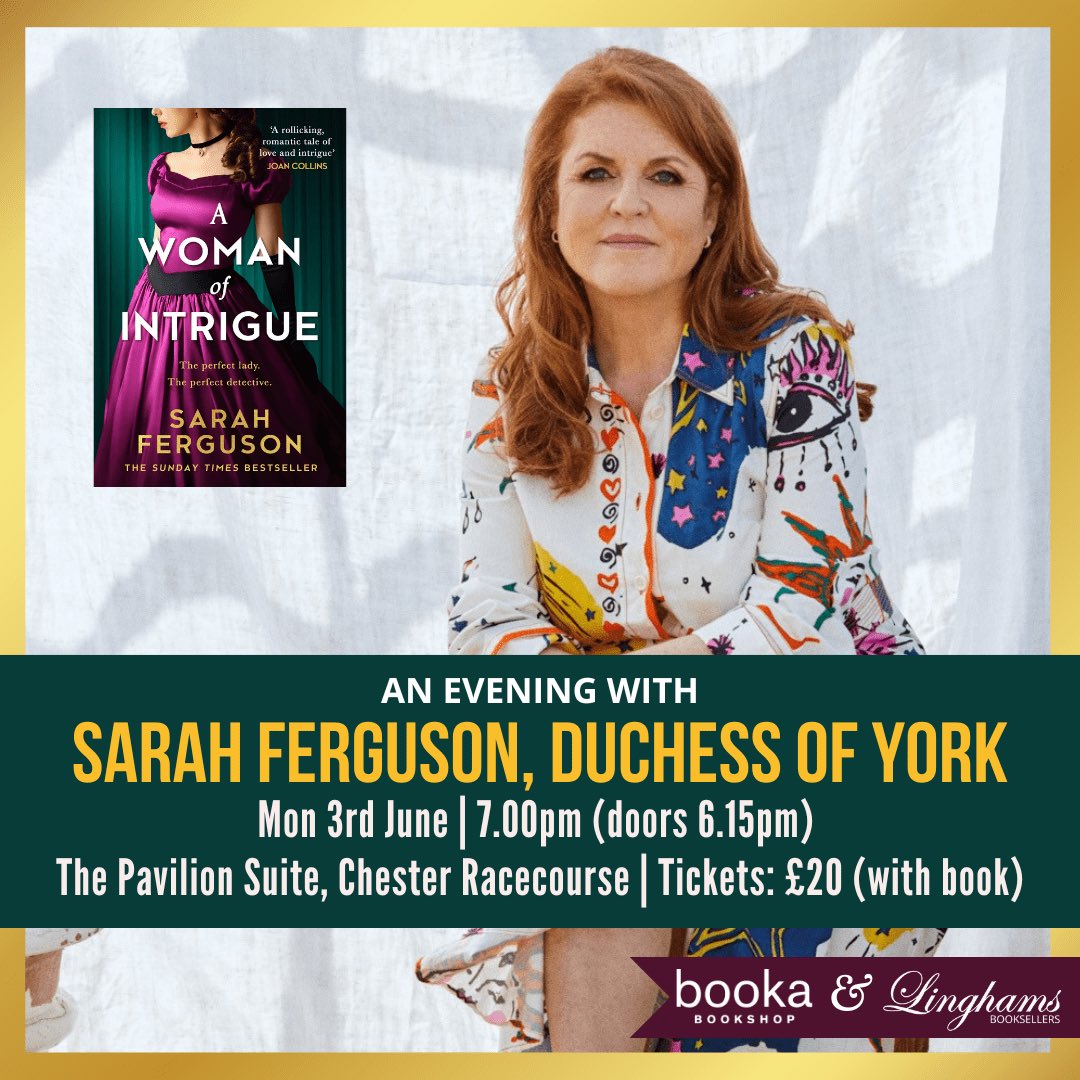 sarahMFergie15's tweet image. Join me Monday June 3rd at 7pm at Chester Racecourse for an evening of intrigue with @bookabookshop &amp;amp; @linghamsbooks. I am going to be talking about my Sunday Times Bestselling novel, A Woman of Intrigue, available to pre-order at the link in bio. @HarperCollinsUK @HQstories