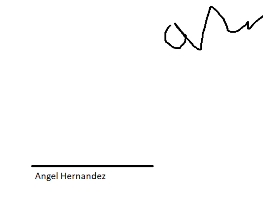 EXCLUSIVE: inside look at Angel Hernandez's signature on his retirement papers.