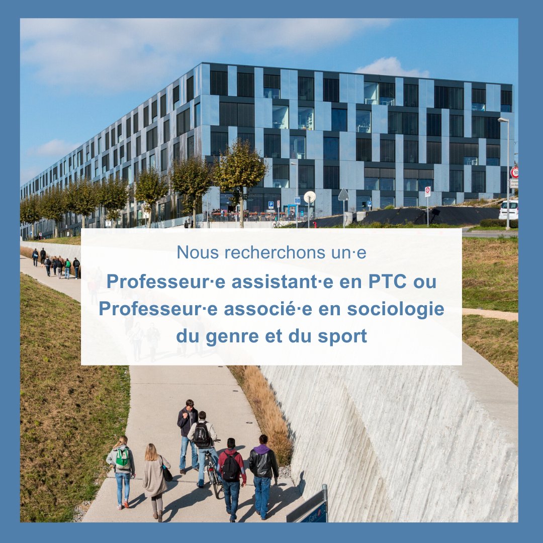 📢 #AlerteEmploi Nous recherchons un·e Professeur·e assistant·e en PTC ou Professeur·e associé·e en sociologie du genre et du sport. @unilsport #sspunil
▶️ Plus d’infos (en français): bit.ly/3WWo6Qk
▶️ Plus d’infos (en anglais): bit.ly/4aHXVQy
