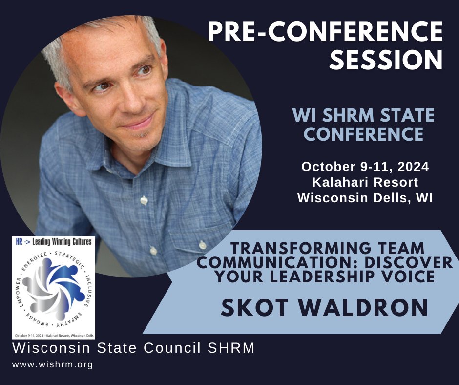 Save the Date, October 9, 2024, for our WI SHRM State Conference, Pre-Conference Sessions!  

As a crucial part of our annual state conference, we are excited to offer four pre-conference sessions.   

Stay tuned at wishrm.org/2024-State-Con…… for more information. 

#WISHRM24
