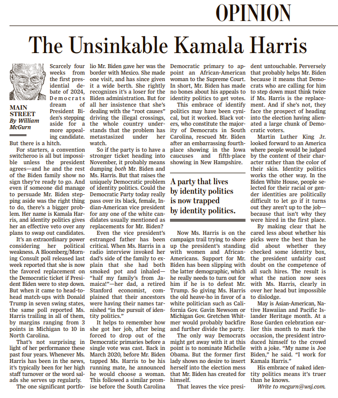 'Whenever Ms. Harris has been in the news, it’s typically been for her high staff turnover or the word salads she serves up regularly.' ~ @wjmcgurn in @WSJopinion