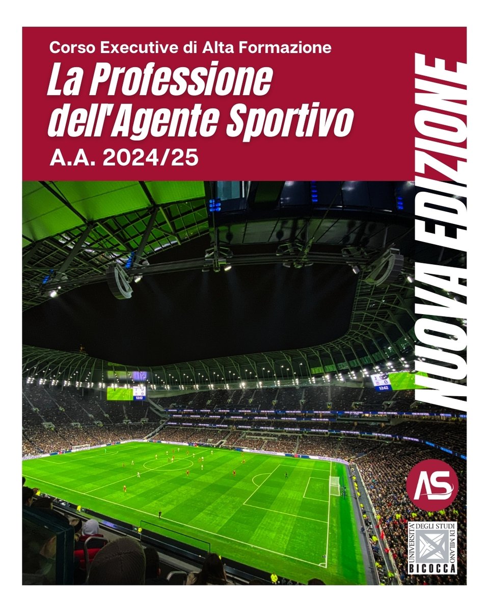 La Professione dell'Agente Sportivo (@agentesportivo) on Twitter photo ✅ 80 h di didattica online
✅ Esercitazioni intermedie
✅ Simulazione Esame CONI
👩💼 Direttrice Prof. <a href="/TizianaVettor/">Tiziana Vettor</a>
📅 Dal 15.11.24 al 01.02.25
35 posti disponibili, iscrizioni entro il 30/10/24
Info: linktr.ee/corso_agente_s…
📧 agentisportivi.exe<a href="/unimib/">Università degli Studi di Milano-Bicocca</a>.it
@unimib ✅ 80 h di didattica online
✅ Esercitazioni intermedie
✅ Simulazione Esame CONI
👩💼 Direttrice Prof. <a href="/TizianaVettor/">Tiziana Vettor</a>
📅 Dal 15.11.24 al 01.02.25
35 posti disponibili, iscrizioni entro il 30/10/24
Info: linktr.ee/corso_agente_s…
📧 agentisportivi.exe<a href="/unimib/">Università degli Studi di Milano-Bicocca</a>.it
@unimib