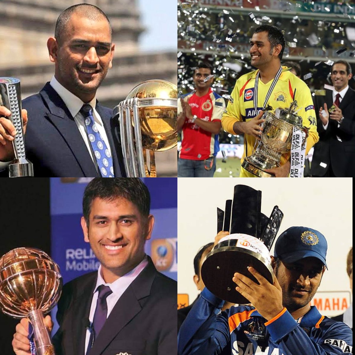 MS Dhoni was holding the ODI WC, IPL, Test Mace & Asia Cup at a time as a Captain. 🤯 - The Greatest ever. 🐐