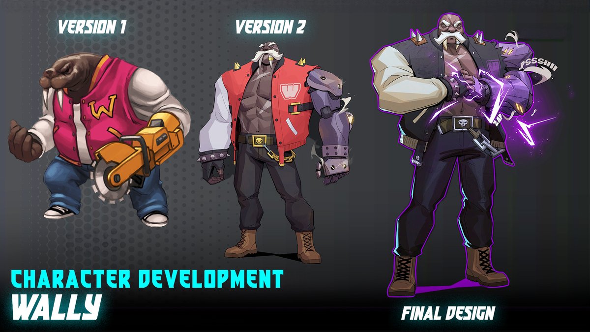 Check out the evolution of Wally from walrus to techno-chad.   
Download the game and head over to our Discord for more on Super Dragon Punch Force 3: linktr.ee/superdragonpun…   
#FightMe #BoyKillsWorld