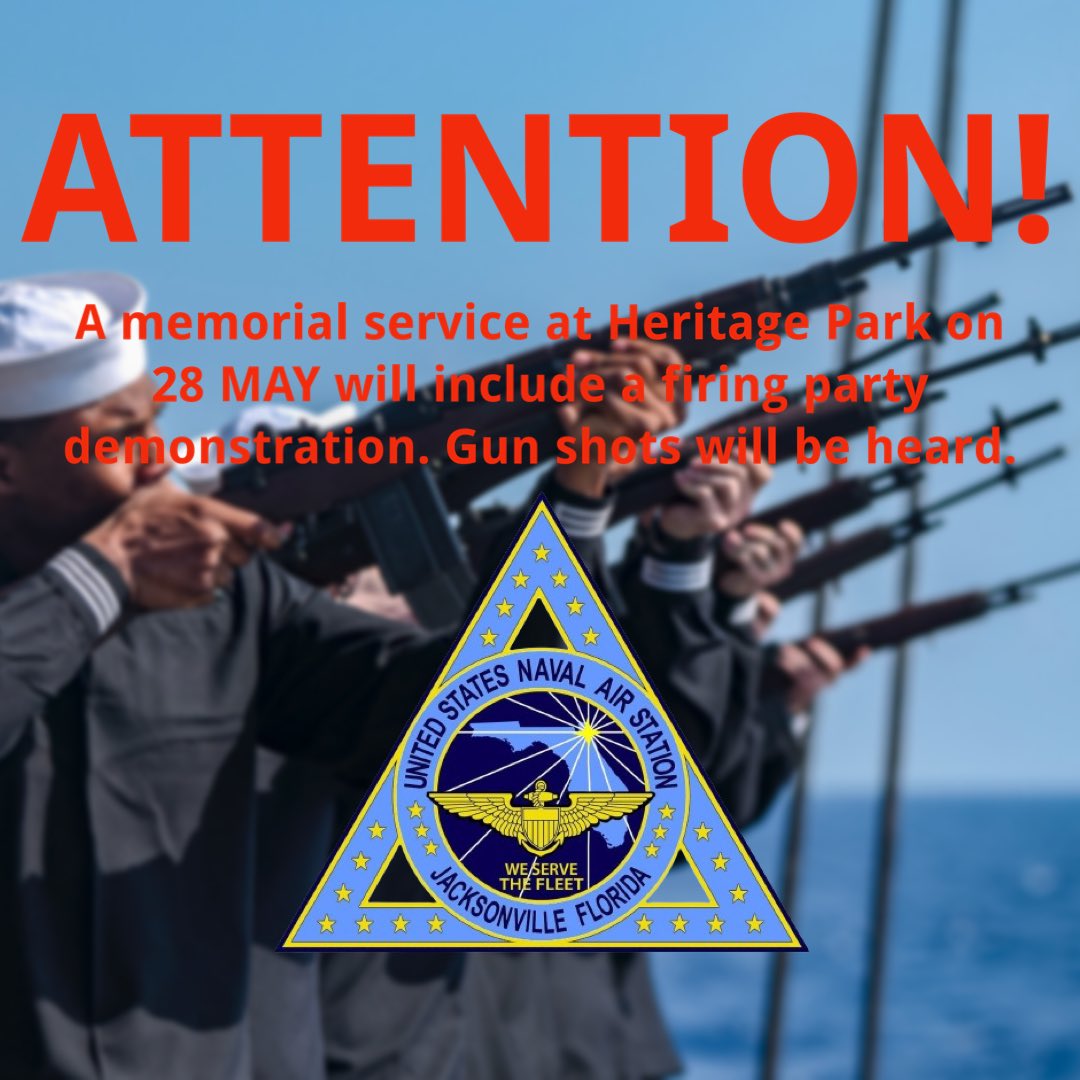 Attention! A memorial service at Heritage Park on 28 MAY 2024 will include a firing party demonstration. Gun shots will be heard.