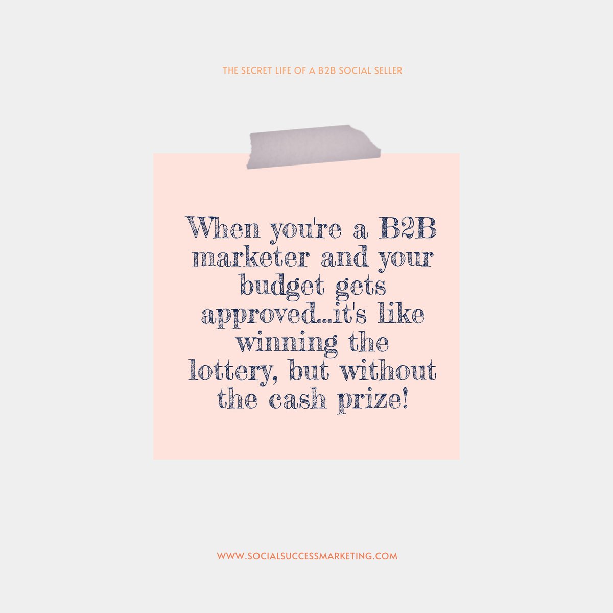 Any B2B marketing manager feeling like you just won the lottery? ⤵️ 

#socialsellingb2b
#smallmediumbusiness
#techmarketing