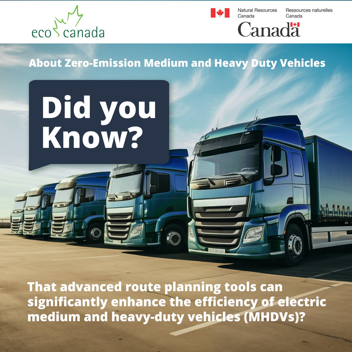 ecocanada's tweet image. What are Advanced Route Planning Tools? Better planning to minimize battery usage and maximize operational range.
Why is this Important for the MHDV Sector? Higher commercial viability of ZEV.
Learn more: bit.ly/450EP6V

#AdvancedRouting #ZeroEmissionVehicles #ZEVAIMHDV