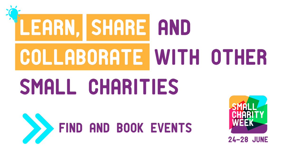 Are you looking to learn new skills or meet other amazing charities?

Find and book a #SmallCharityWeek event 👉 smallcharityweek.com/events