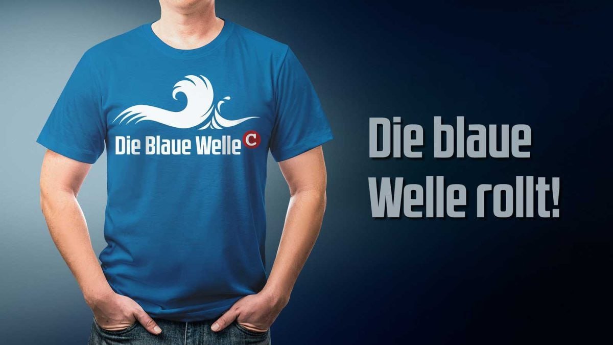 BLAUE WELLE 💙 Das Shirt zur Tour von #COMPACT. Für #Frieden, #Freiheit und #Souveränität! Gibt's hier: tinyurl.com/54wpzwdd