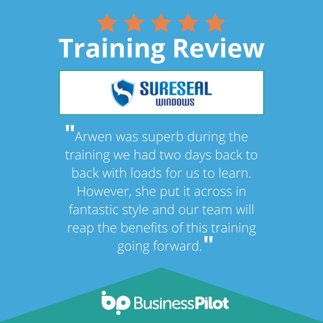 Another wonderful review for our Training Co-Ordinator Arwen, from the awesome team at Sureseal Windows! 🥰