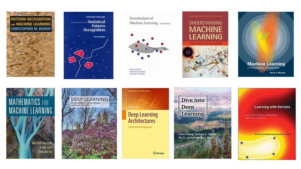 🎉 Curated list of 50+ textbooks on machine learning, AI, deep learning, pattern recognition, etc with links to online PDFs or book web pages when available by their authors. 👉franknielsen.github.io/Books/CuratedB…