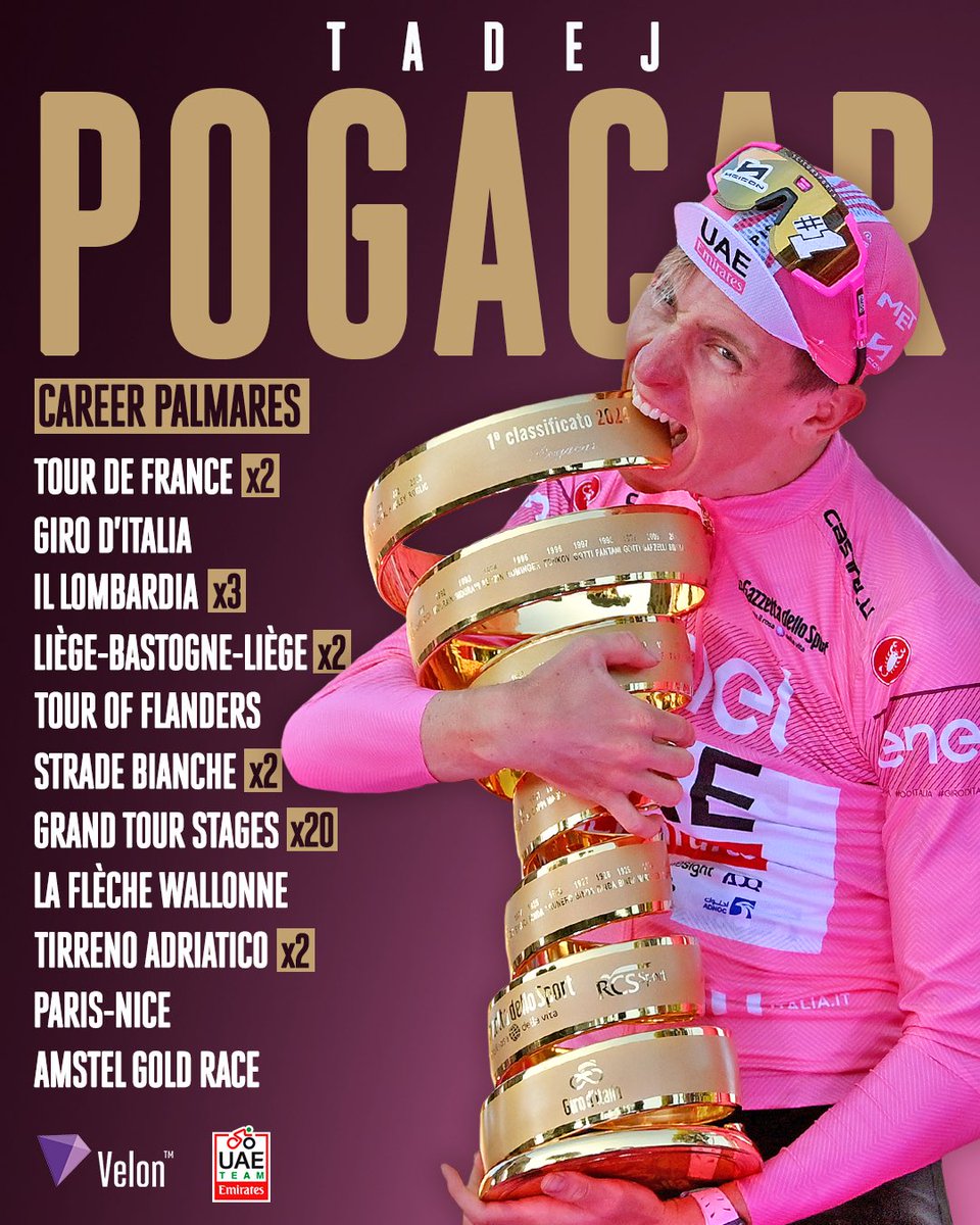 A legendary career so far 🏆🤯 At just 25 years old, Pogačar already boasts one of the most complete palmarès in cycling history. 📸 Getty Images
