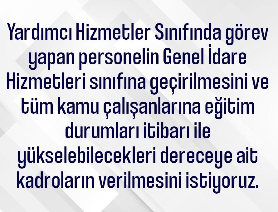 <a href="/RTEdijital/">Erdoğan Dijital Medya</a> <a href="/RTErdogan/">Recep Tayyip Erdoğan</a> 140 bin yardımcı hizmetler sınıfı eğitim durumuna göre bir üst kadroya geçirilsin.  #YardımcıHizmetlerSınıfı