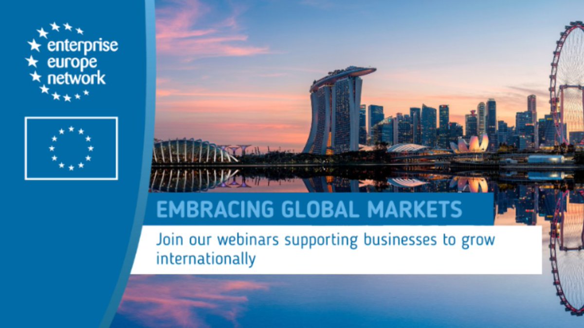 🌎Expand your business in Asia, Africa and the Americas! 

Webinar Series from the <a href="/EEN_EU/">Enterprise Europe Network 🇪🇺</a> provides market intelligence &amp; information on regulatory requirements in doing business in:

🗓13 June: Nigeria
🗓20 June: the USA
🗓27 June: Japan

Register👉#ECCP: clustercollaboration.eu/content/embrac…