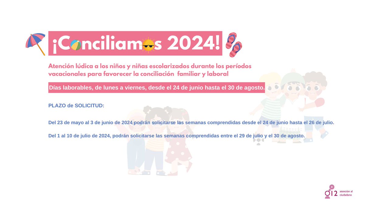 En plazo solicitud del Programa Conciliamos en Verano para el 1º periodo
📅Hasta el 3 de junio
tramitacastillayleon.jcyl.es/web/jcyl/Admin…