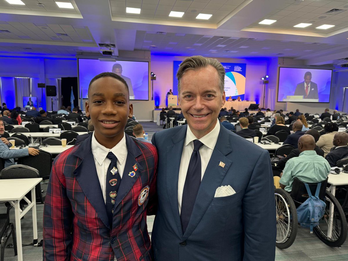 Inspired listening to Antigua & Barbuda youth representative, 15-year-old Lutrell John, during the #SIDS4 plenary. His insights on youth development and climate priorities are a testament to the critical perspectives young people bring to the table. As tomorrow's leaders, youth