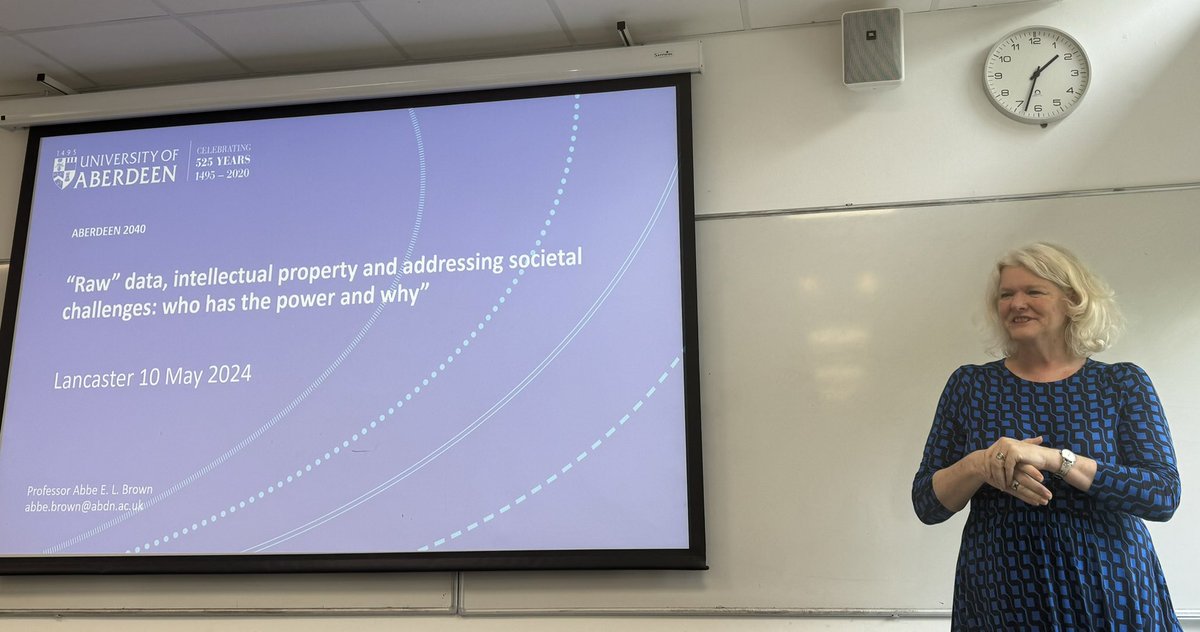 Thanks so much to Prof Abbe Brown @IGFTowardAccess of  @AberdeenUniLaw for taking the time to join us recently at CLS, @LancsUniLaw. Still thinking about the sheer scope of interdisciplinarity. We always need the ‘What about the IP’ person in the room!