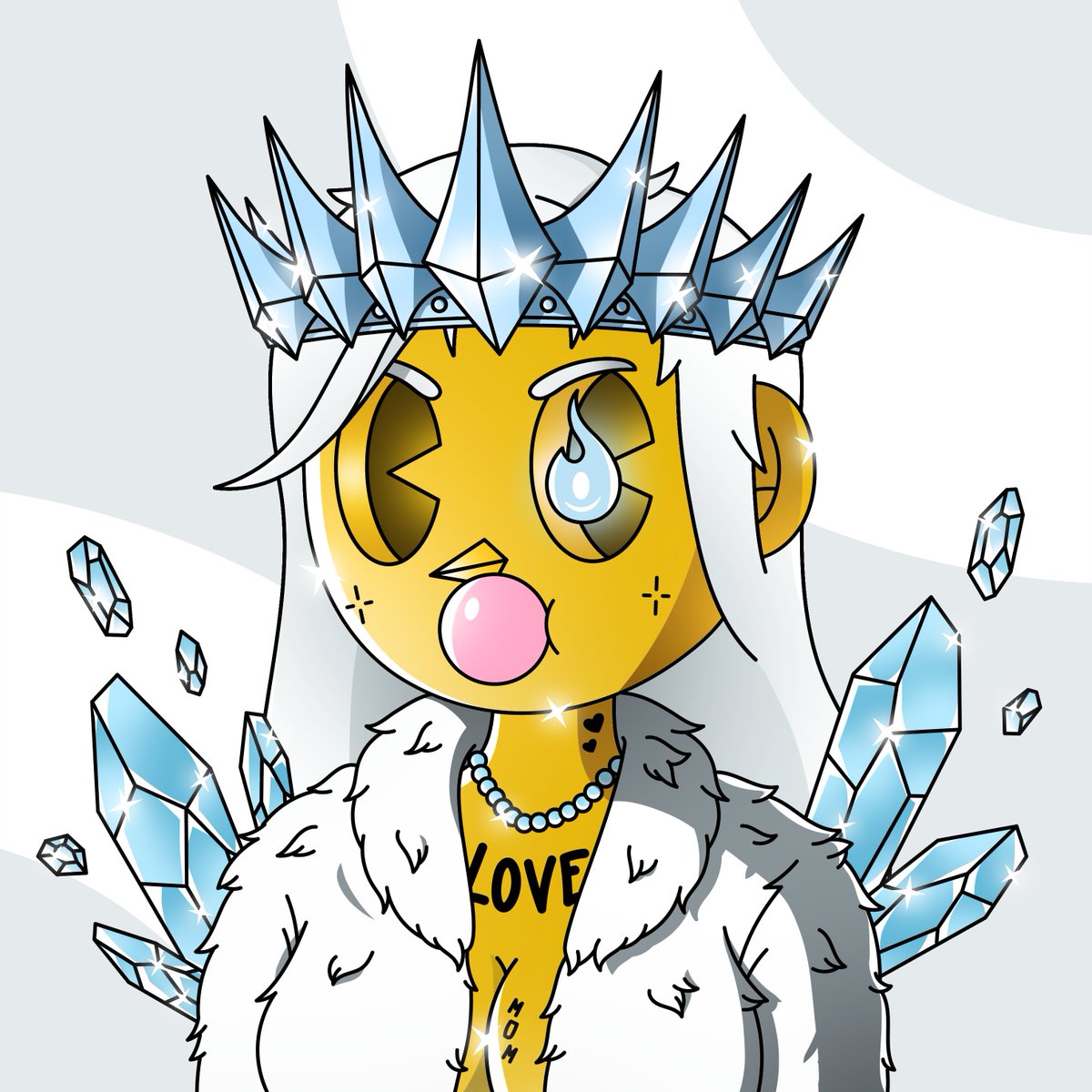 IceGirlzNFT's tweet image. Queen Coat is the custom trait created for the latest Pick Your Traits + 1 minted by @brbnft_ ❄️

I hope you&apos;ll love your new ice queen Ange 💜🫶👑