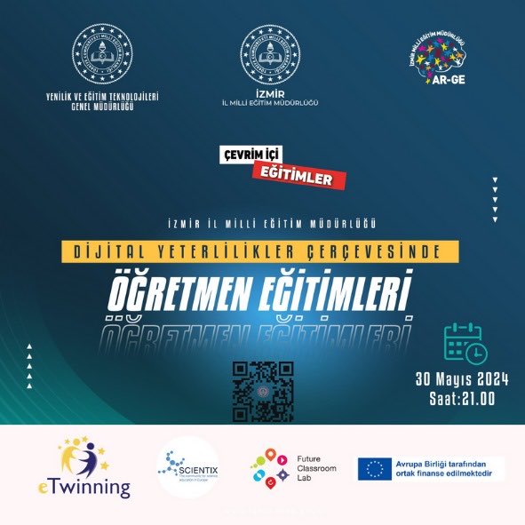 Dijital Yeterlilikler Çerçevesinde Öğretmen Eğitimleri

🗓️ 30 Mayıs 2024
🕘 21.00
🔗meb.ai/yHaKZo
Toplantı Kimliği: 367 205 710 805 
Geçiş kodu: xz6wdn

⁦<a href="/tcmeb/">Millî Eğitim Bakanlığı</a>⁩ 
⁦<a href="/Yusuf__Tekin/">Yusuf Tekin</a>⁩ 
⁦<a href="/drsuleymanelban/">Dr. Süleyman Elban</a>⁩ 
⁦<a href="/yahsiomer/">Dr. Ömer YAHŞİ</a>⁩