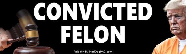 Oops. I said we were planning on doing 8 billboards with CONVICTED FELON as soon as jury returns guilty verdict on ANY of the 34 counts. I was wrong. We’re doing TEN billboards across PENNSYLVANIA. Please chip in. maddogpac.com/products/quick…