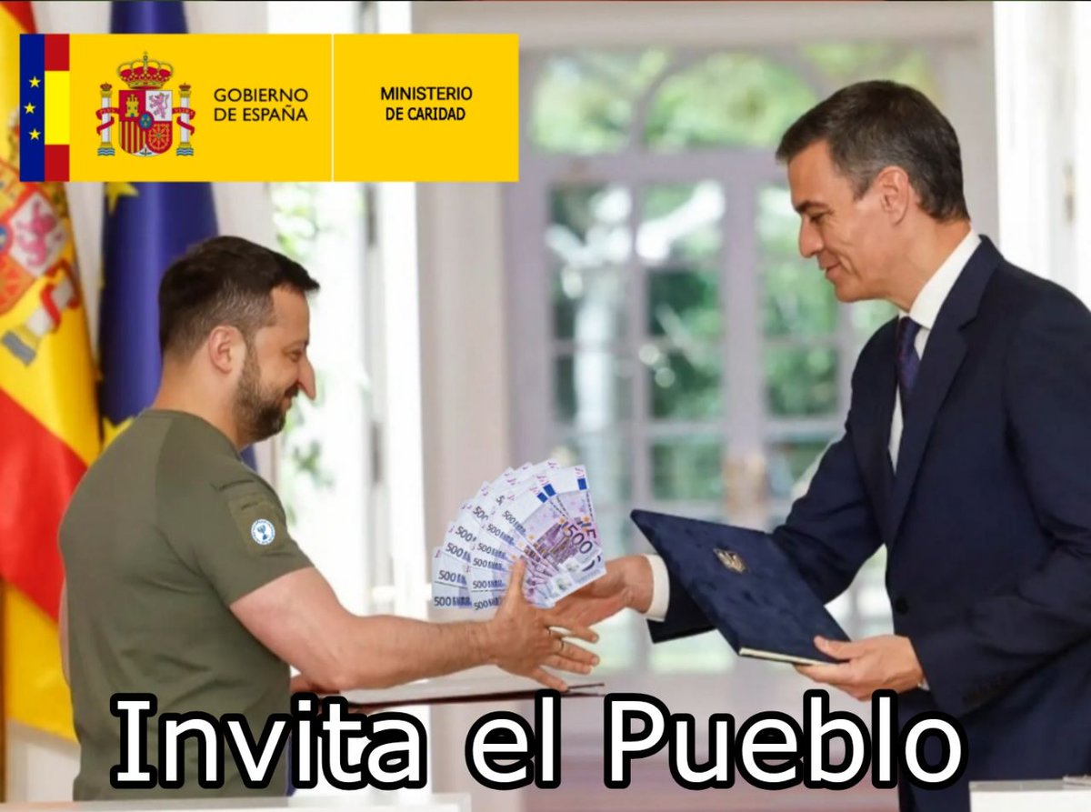 A la fiesta,  pagamos nosotros,  invita el pueblo español.
#GobiernoCorrupto
#ZelenskiSánchez