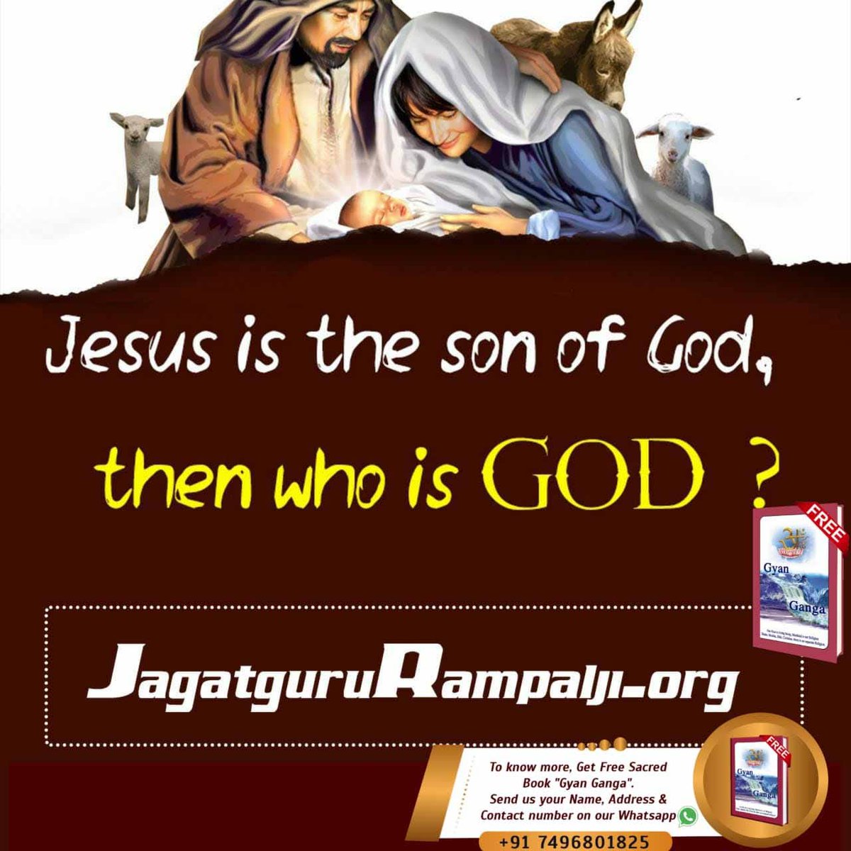 Jesus is the son of God, then who is GOD ❓
To know more, read sacred Book Gyan Ganga to get Free Book. Send Name,
 Address to +91 7496801825
#ईसाई_नहीं_समझे_HolyBible
Almighty God Kabir