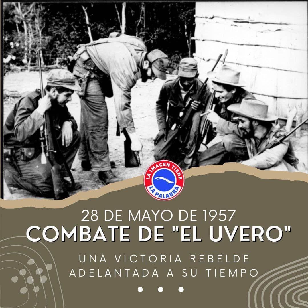 #Cuba🇨🇺 recuerda hoy el Aniversario 67 de la victoria en el Combate de "El Uvero", una victoria rebelde adelantada a su tiempo. 
#TenemosMemoria
#CubaViveEnSuHistoria