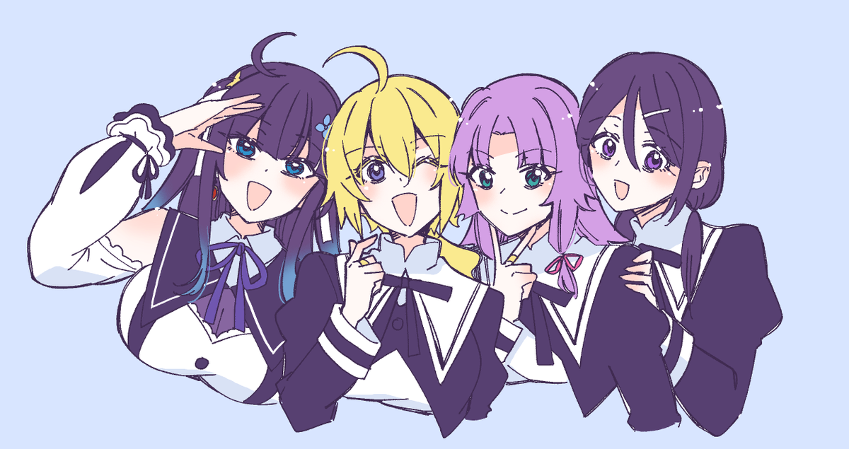 「全員揃ったら描こうと思って忘れてたアヴ2年組 」|そらとのイラスト