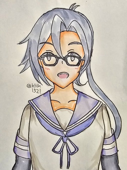 「blue sailor collar school uniform」 illustration images(Latest)｜2pages