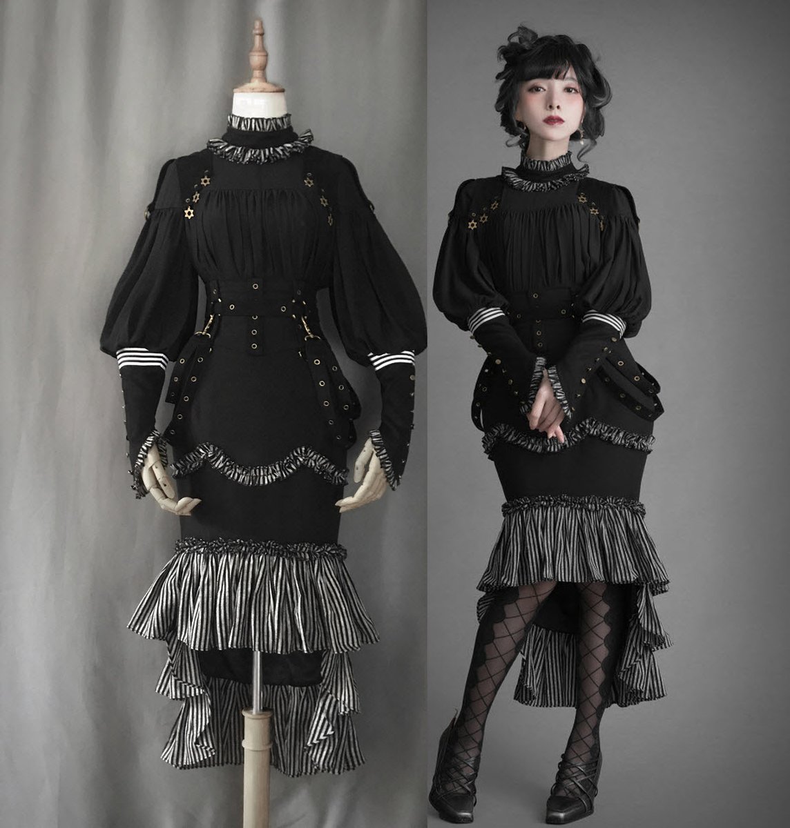 【-The Dark Side of Olleyanna-】 #GothicLolita Blouse and Skirt in Full Sizes Are Available Now!!!

◆ Shopping Link >>> lolitawardrobe.com/the-dark-side-…
◆ Limited Quantity!!!