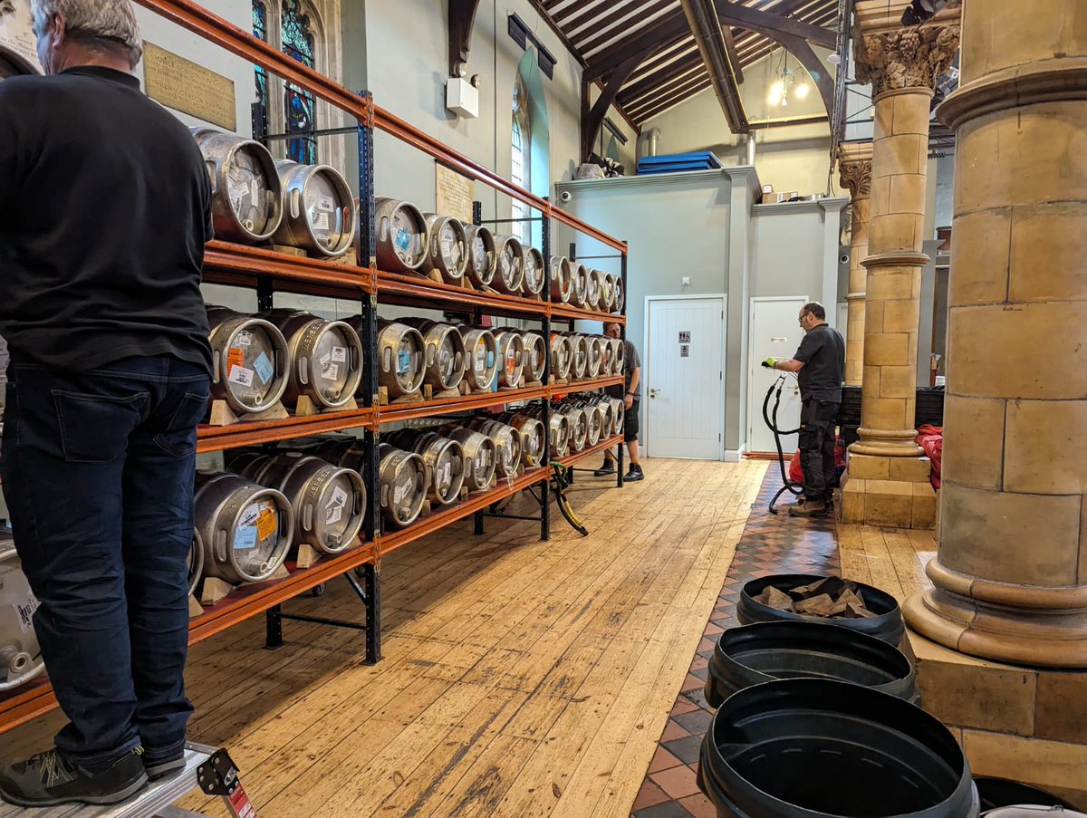 The beers have arrived and are in the process of being racked... Almost beer festival ready!

@ColchesterArts #ColSAF37 #BeerFestival @CAMRA_Official #RealAle #RealCider #CaskAle #CraftBeer