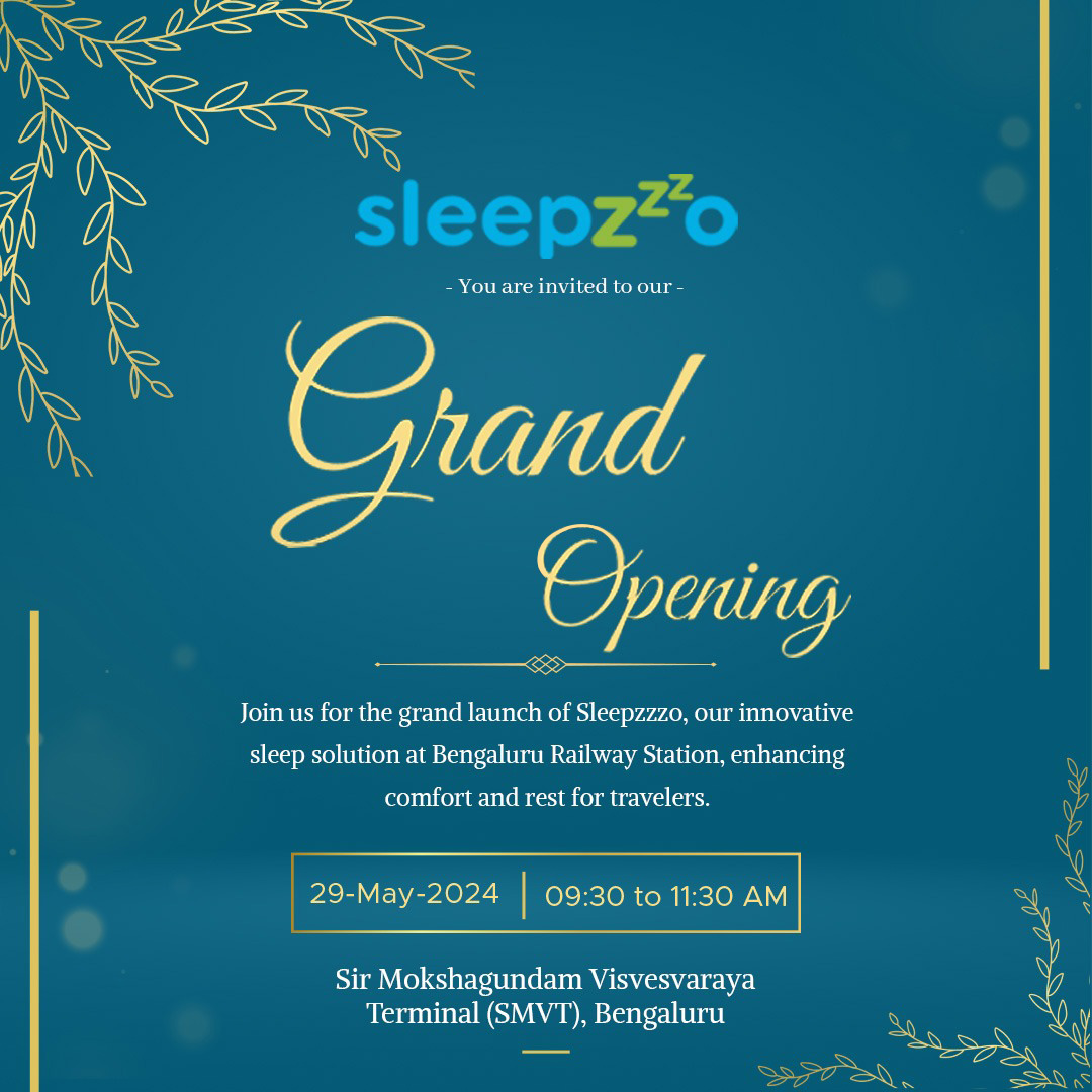 Sleepzzzo_'s tweet photo. Join us for the Grand Launch of SleepZzzo. Experience the future of travel comfort as we unveil out innovative sleep solution service. See you there!
#sleepzo #SleepzoLaunch #BangaloreRailwayStation
#AirportZo #AirportServices #TravelComfort #InnovativeSleep #GrandOpening https://t.co/ph8phVBR5O